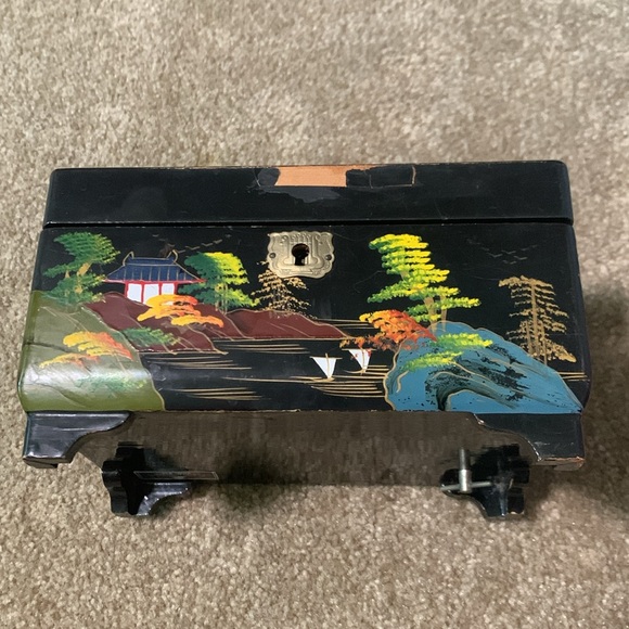 Vintage Far East Swan Japan Oriental Musical Jewel Box - Picture 5 of 16